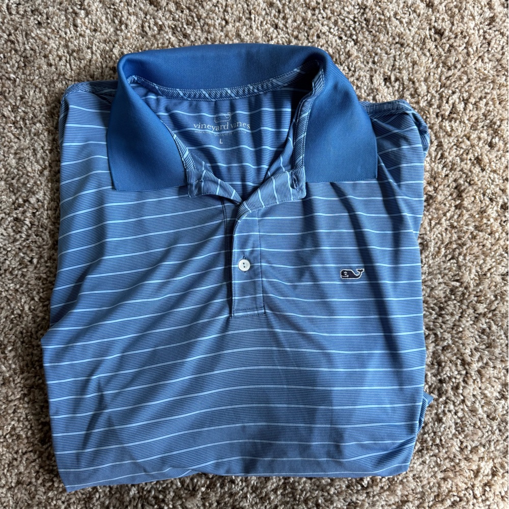 Vineyard Vines Blue Striped Polo Shirt
